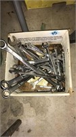 BOX OF ASST OPEN END WRENCHES, AMERICAN & STANDARD