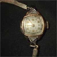 14k Gold Ladies Watch With Diamonds