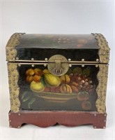 Decorative Painted Metal Chest