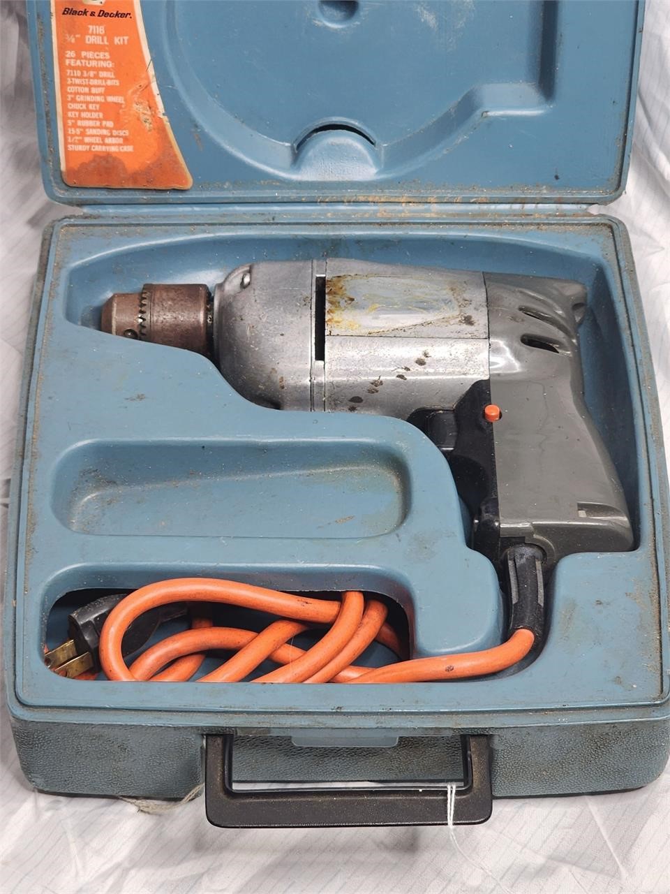 Vintage Black and Decker Drill and Case
