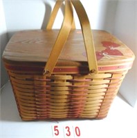 Large Rectangle Basket with wood lid &plastic line