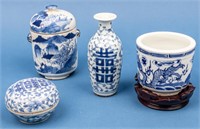 Lot of Blue and White Asian Porcelain