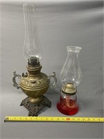 Victorian Oil Lamp and Newer Oil Lamp