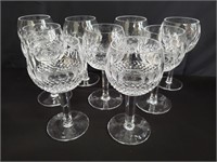 9 Waterford crystal wine glasses
