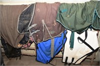 medium to large horse blankets; good condition