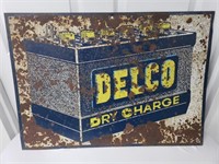 Delco Dry Charge Sign