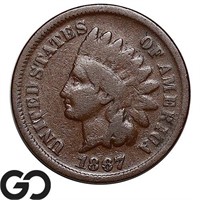 1867 Indian Head Cent, Choice Fine, Tougher Date!