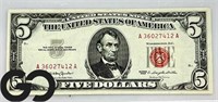 1963 $5 United States Note, B4, Red Seal