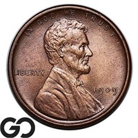 1909 VDB Lincoln Wheat Cent, Lustrous Gem BU