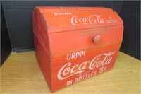 Wood Coca Cola  Storage Chest 12" x 10.5" h