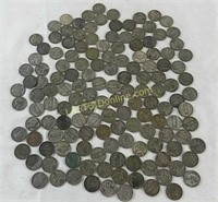 143 World War II Silver Nickels (5 cent pieces)