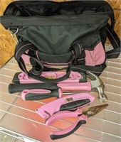 PINK TOOL BAG AND CONTENTS
