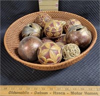 Basket of Decorative Balls