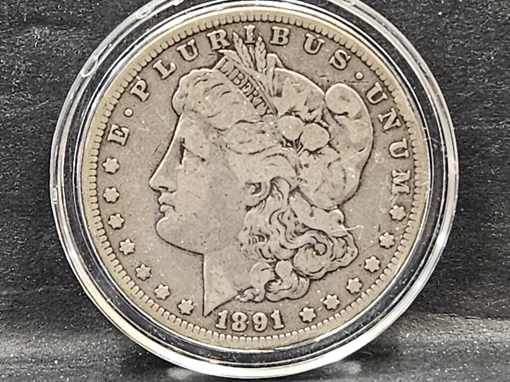 1891 Carson City Morgan Silver Dollar Coin