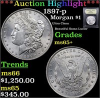*Highlight* 1897-p Morgan $1 Graded GEM+ Unc