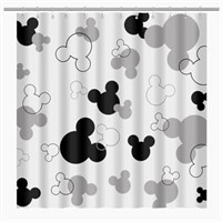 Mouse Outline Shower Curtain B72Lx72W Inch with 12