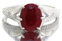 Oval 2.25 ct Natural Ruby & Diamond Ring