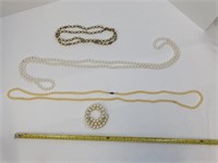 3 Vintage Bead Necklaces & 1 Bracelet High Quality