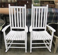 Pair of White Porch Rockers