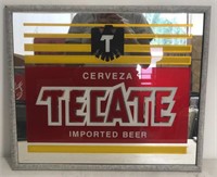 Tecate cerveza mirrored advertisement 17X20"