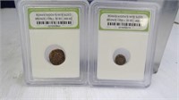 (2) Roman Widow's Mite Sized Bronze Coins
