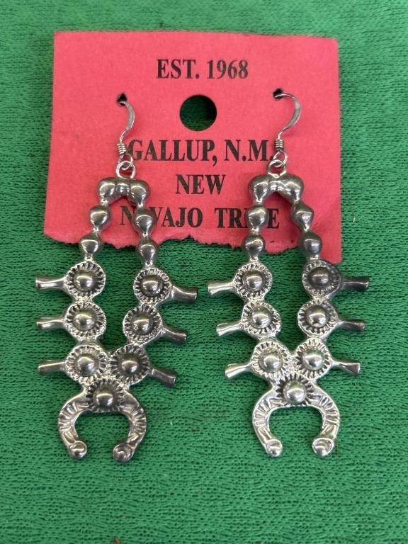 Sterling earrings from the Navajo tribe