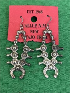 Sterling earrings from the Navajo tribe