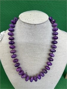 Purple Malachite stone necklace