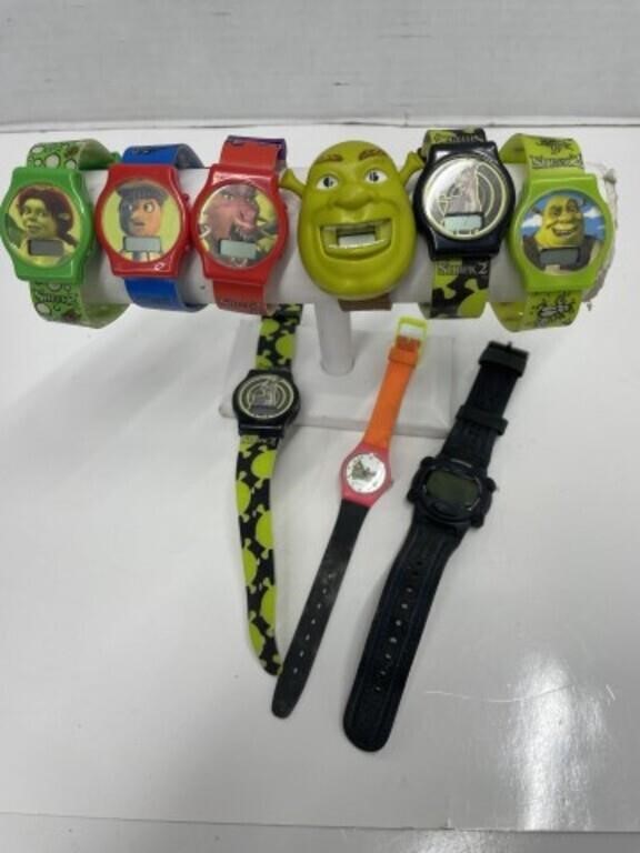 Collection of Wrist Watches - Shrek, TMNT and