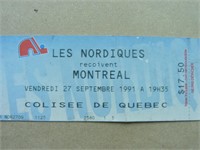billet de hockey encien 1991 montreal  vs