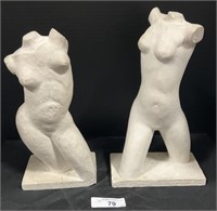 Pair Of Plaster Torso Sculptures.