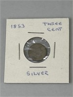 1853 Three Cent Piece (90% Silver).