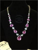 Sterling /Gold overlay ,Pink Tourmalines &
