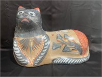 Vintage Large Tonala Cat Mexican Folk Art Pottery