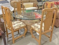 (6pc) Southwestern Inspired Glass Top Dining Group