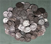 Approx. 150 US Mercury silver dimes