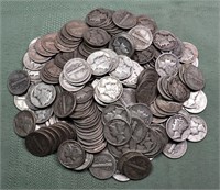 Approx. 150 US Mercury silver dimes