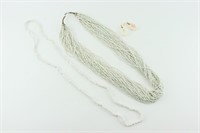 2 White Coral Necklaces & 1 pr Earrings