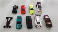 Nine Hot Wheels cars