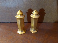 Vtg Pickard Gold Painted S & P Shakers