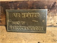 Babcock and Wilcox Brass Sign