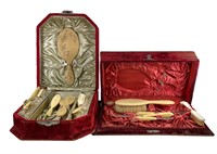 2-Red Victorian Vanity Set & Case
