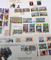 9 Foreign First Day of Issue Envelopes, Stamps