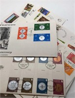 10 Foreign First Day of Issue Stamps Envelopes