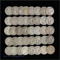1925-1930 Silver Standing Liberty 25c Roll (40)