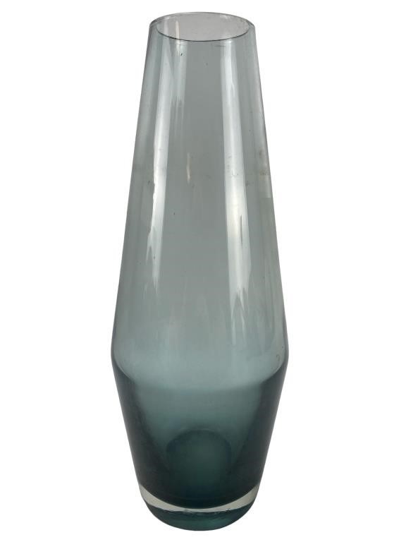 MCM Riihimaki Lasi Oy Vase Smokey Blue Glass Vase