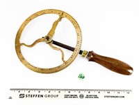 Primitive Brass & Wood Measuring Wheel