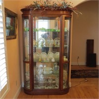Curved Glass Curio Display Cabinet