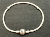 8in. 925 Sterling Silver Pandora Bracelet 14.8