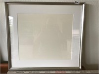 Silver frame, approx. 25x22.5”, w/matting